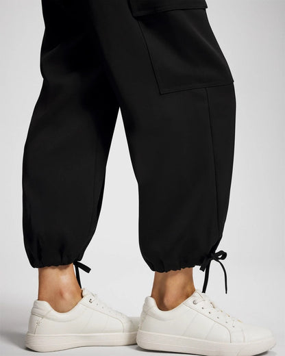 Satin Relaxed Cargo Pant - BLACK | Soma Women
