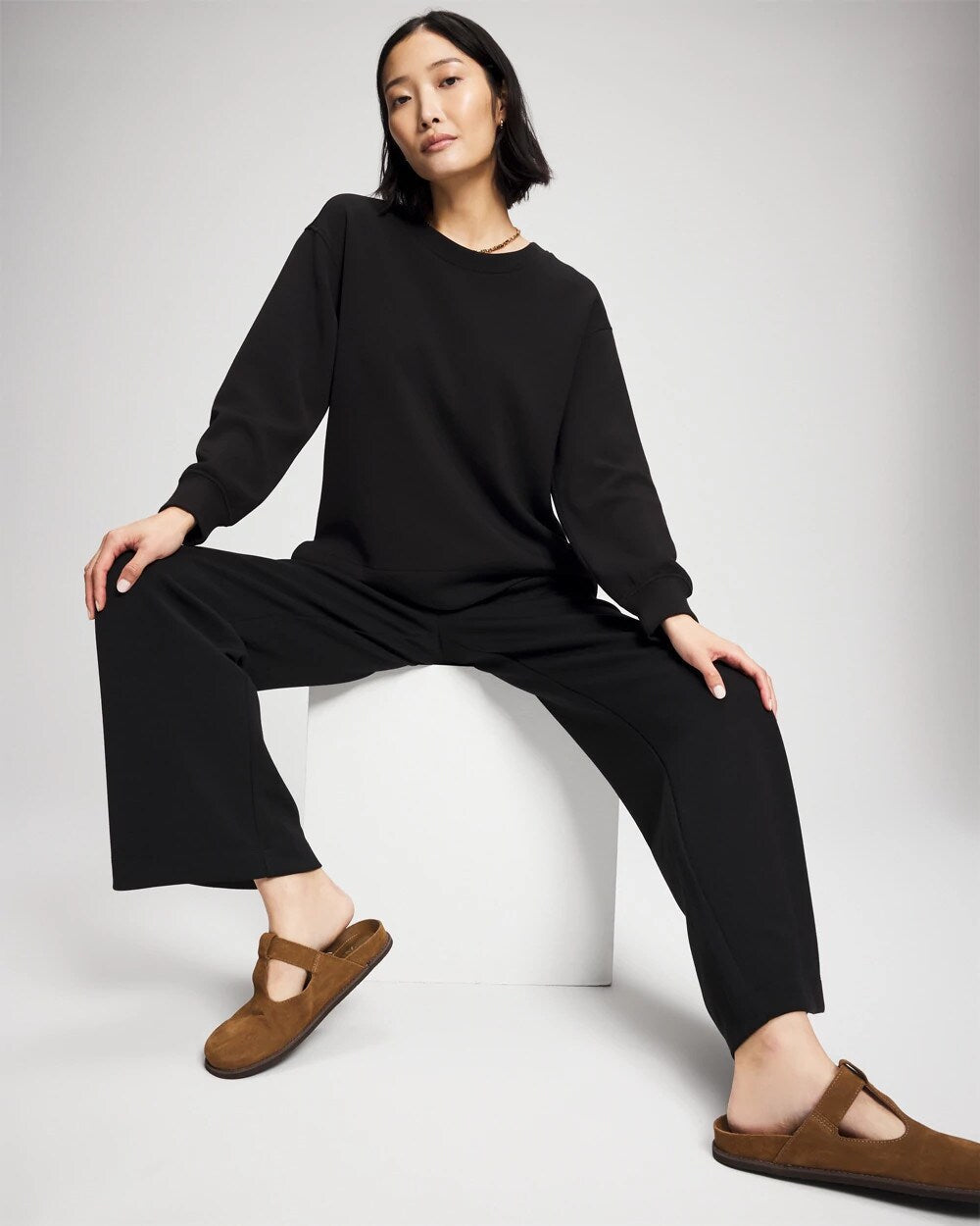 Modern Modal Straight Leg Pant - BLACK | Soma Women