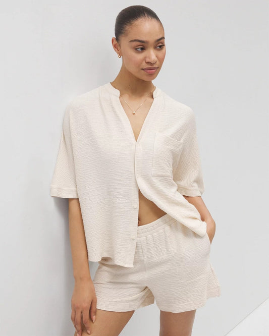 Crinkle Knit 5 Inch Short - PARCHMENT | Soma Women