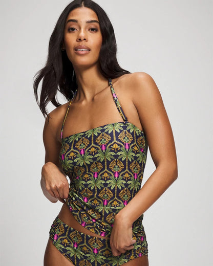 Bandeau Tankini Top - PALMY PATTERNS NAVY | Soma Women