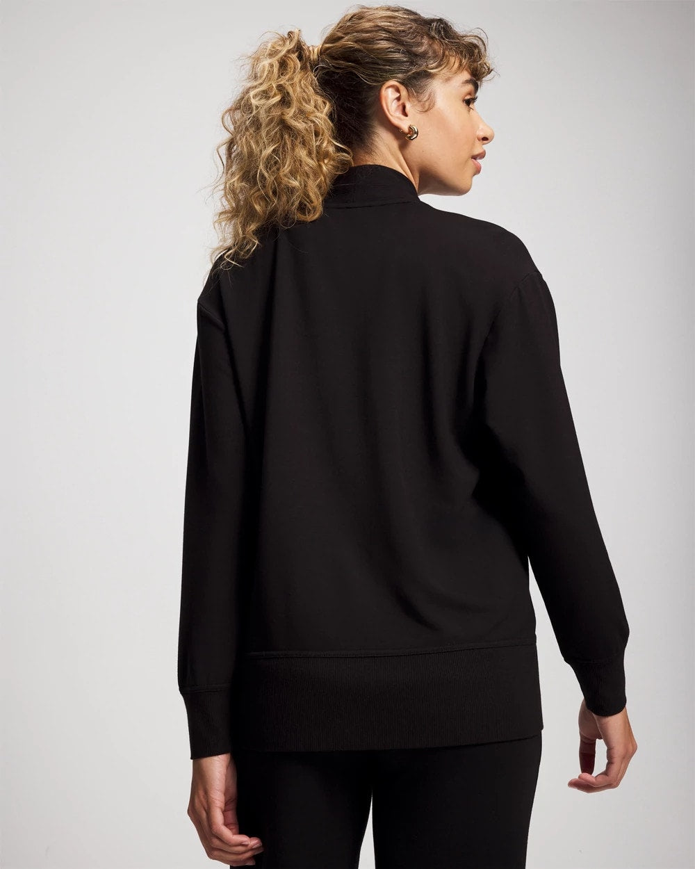 Ultrasoft Fleece Relaxed Button Up Cardigan - BLACK | Soma Women