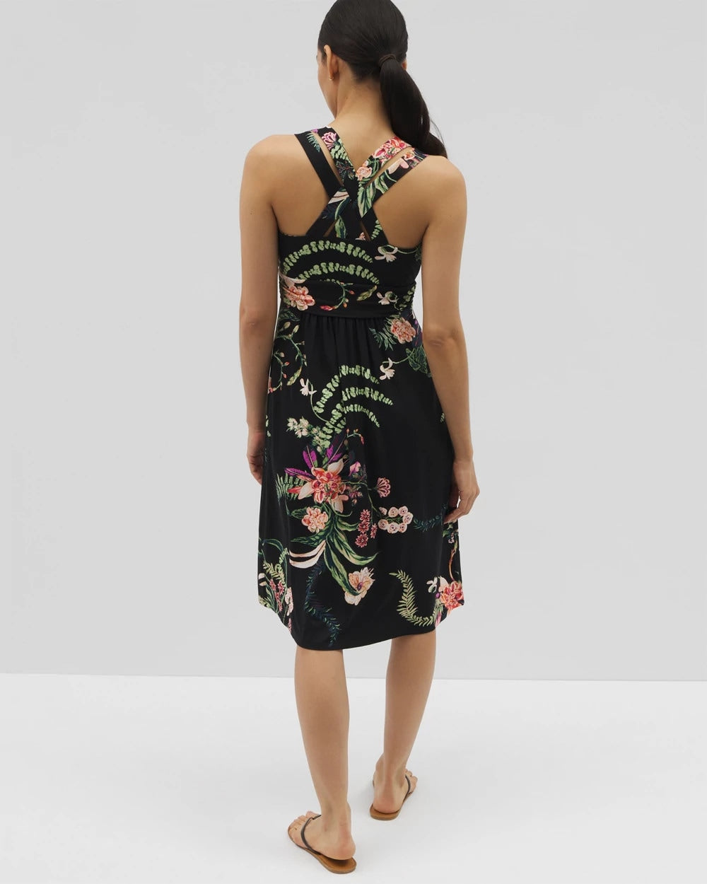 Cross Back Strap Bra Dress - PARADISE PLUMES DRAMA G B | Soma Women