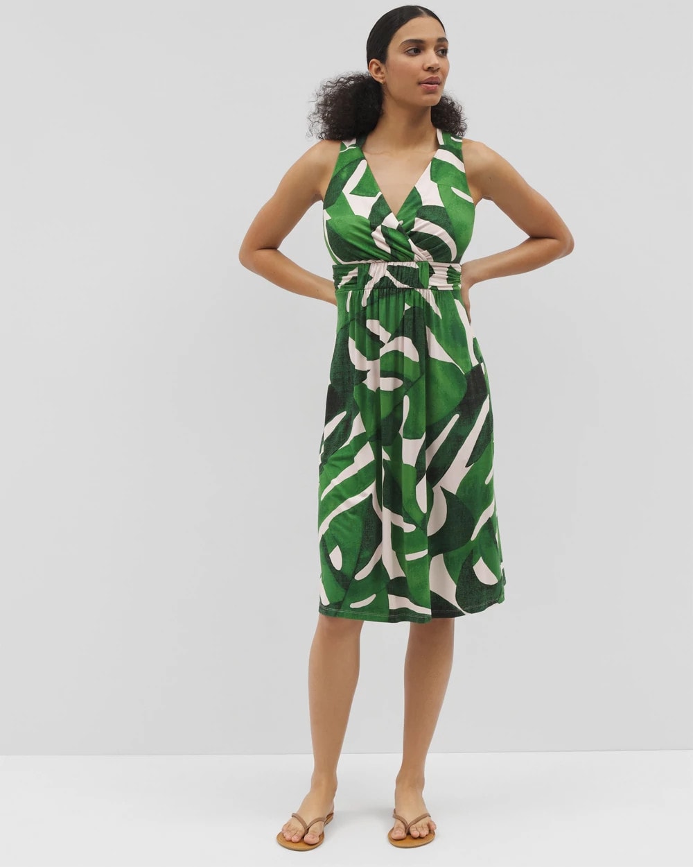 Cross Back Strap Bra Dress - TROPICAL BREEZE G PALM | Soma Women