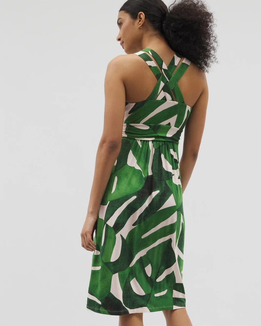 Cross Back Strap Bra Dress - TROPICAL BREEZE G PALM | Soma Women