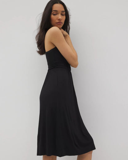 Cross Back Strap Bra Dress - BLACK | Soma Women