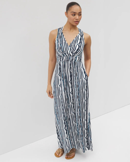 Isla Cross Back Maxi Bra Dress - WAVES STRIPE COCONUT | Soma Women
