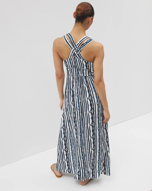 Isla Cross Back Maxi Bra Dress - WAVES STRIPE COCONUT | Soma Women