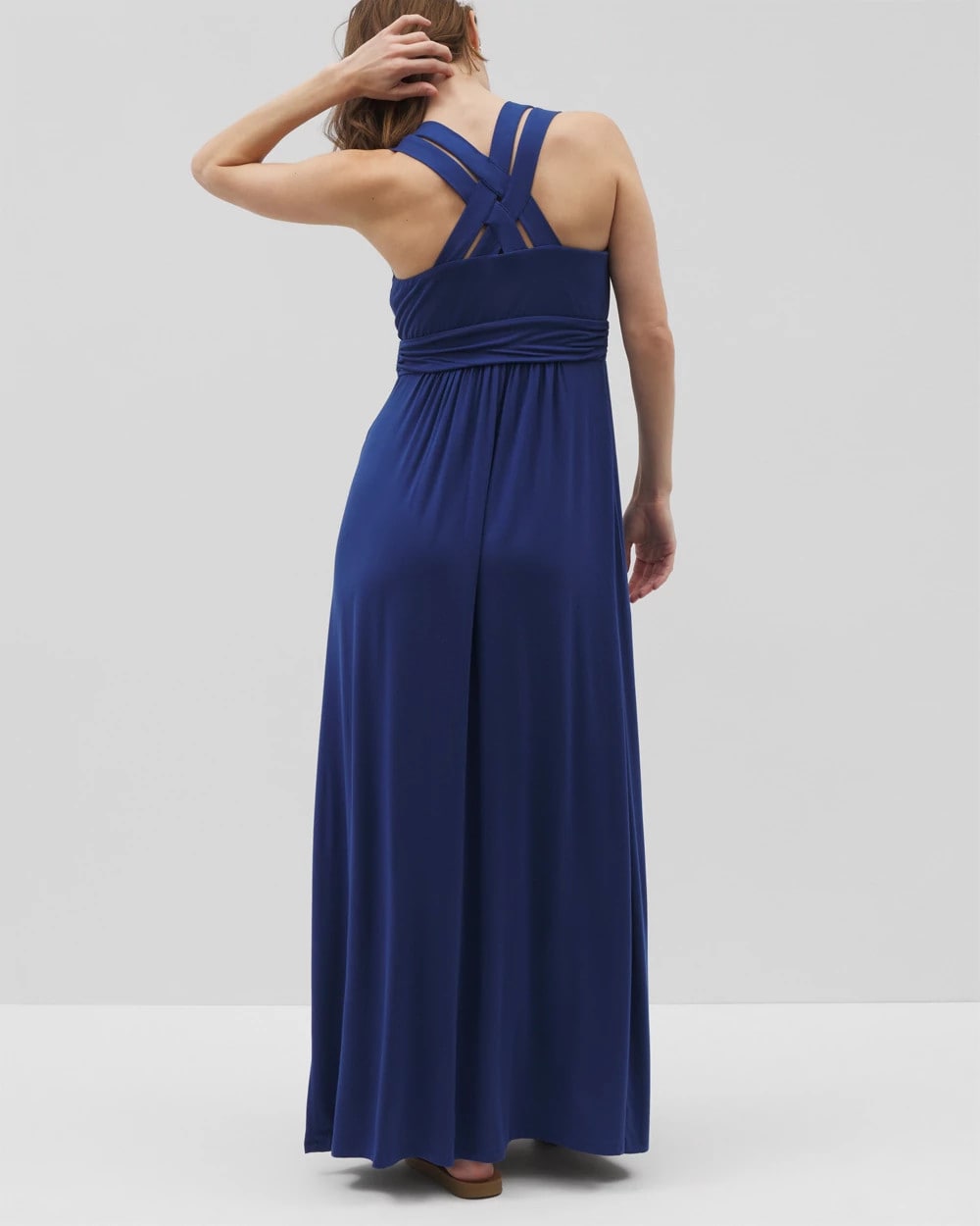 Isla Cross Back Maxi Bra Dress - NAVY PEONY | Soma Women