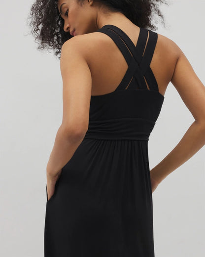 Isla Cross Back Maxi Bra Dress - BLACK | Soma Women