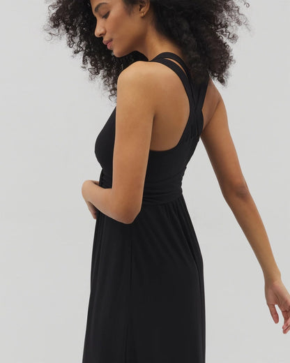 Isla Cross Back Maxi Bra Dress - BLACK | Soma Women
