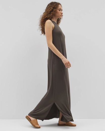 One-Shoulder Maxi Bra Dress - DARK GRAY OLIVE | Soma Women