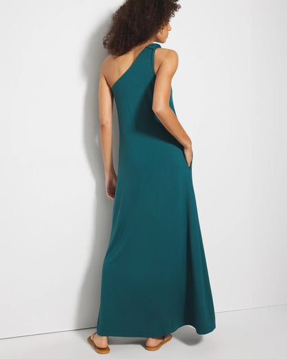 One-Shoulder Maxi Bra Dress - DEEP TEAL | Soma Women