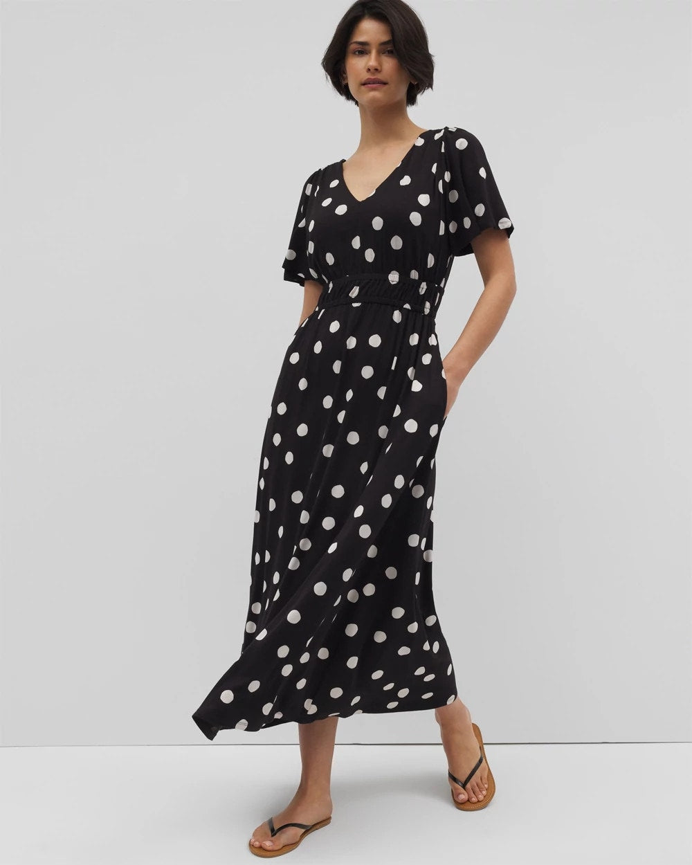 Oasis Midi Bra Dress - MOVEMENT DOT BLACK | Soma Women