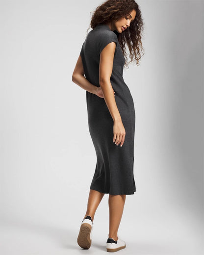 Premier Knit Sweater Funnel Neck Midi Dress - HEATHER QUARTZ | Soma Women