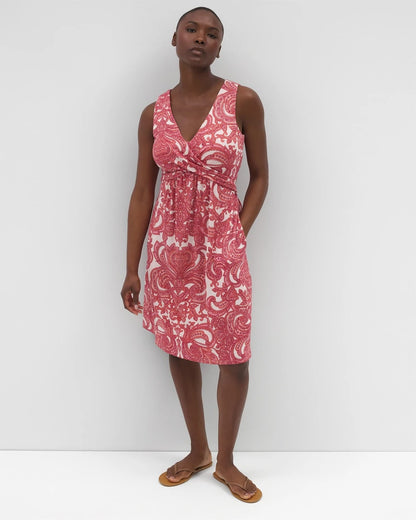 V-Neck Short Bra Dress - SHOW OFF PAISLEY PEACH | Soma Women