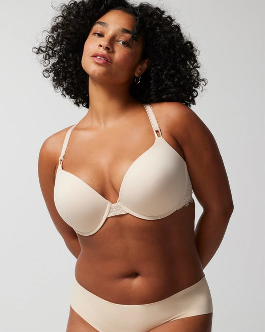 Push-Up Plunge Bra with Lace - PALE SAND | Soma Women
