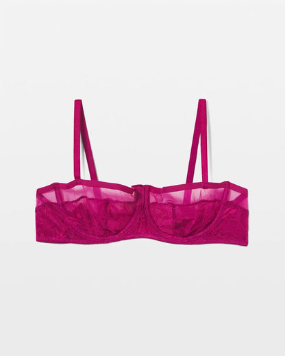 Sheer Lace Unlined Balconette Bra - MAGENTA ORCHID | Soma Women