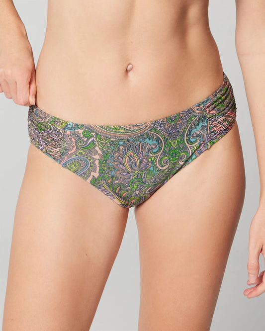 Ruched Bikini Bottom - ORNAMENTAL PAISLEY G LIME | Soma Women