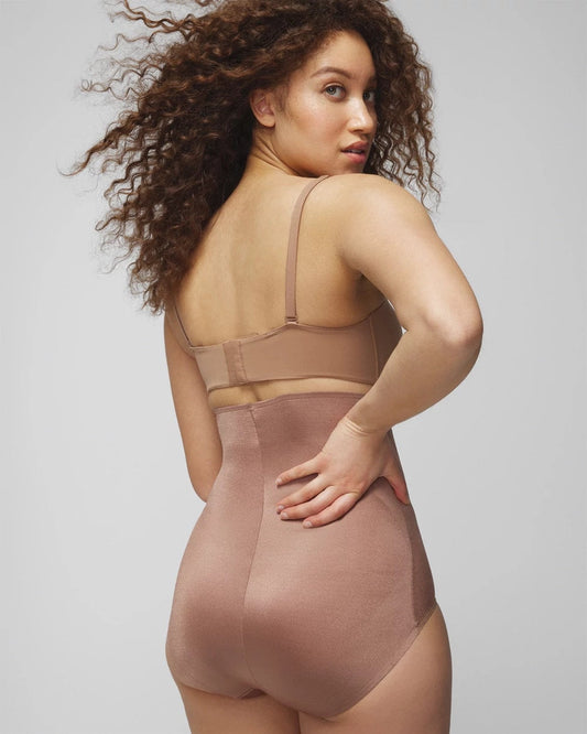 Mid-Level Shaping Vanishing Edge High-Waist Brief - WARM SIENNA | Soma Women