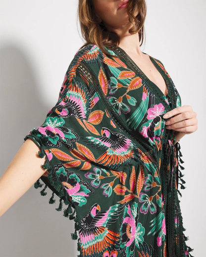 Tie-Front Cover-Up - PARROT-ISE LUSH EMERALD | Soma Women