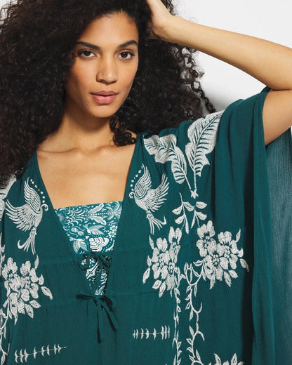 Embroidered Cover-Up - DEEP TEAL | Soma Women
