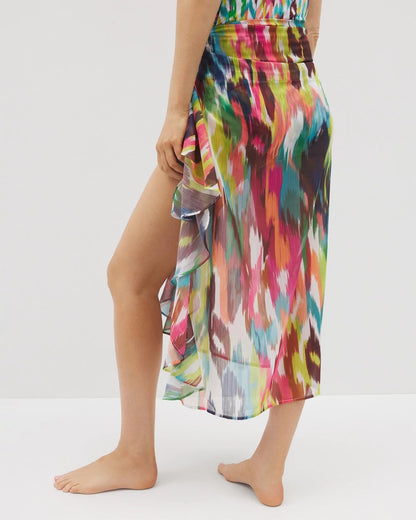 Keep It Moving Chiffon Ruffle Sarong - MULTI | Soma Women